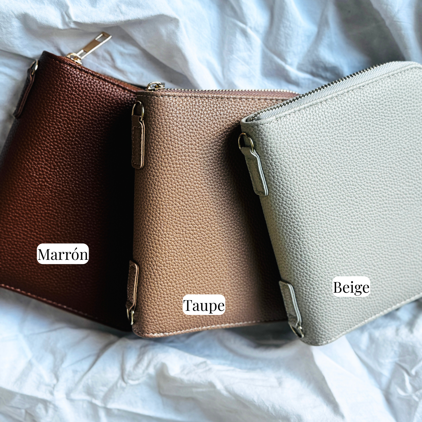 Cartera A7 Arena con Cremallera