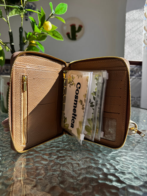 Cartera A7 Arena con Cremallera
