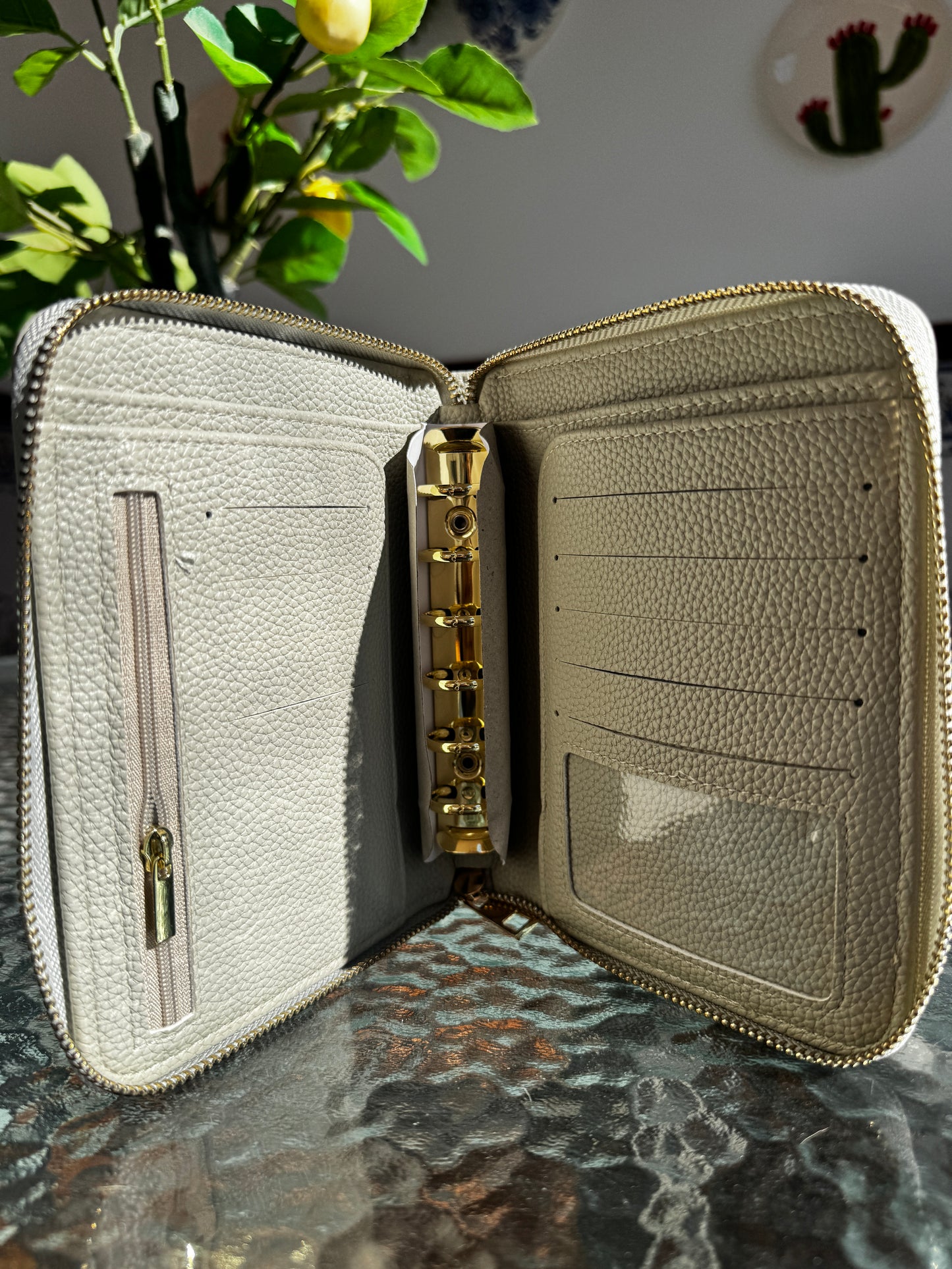 Cartera A7 Arena con Cremallera