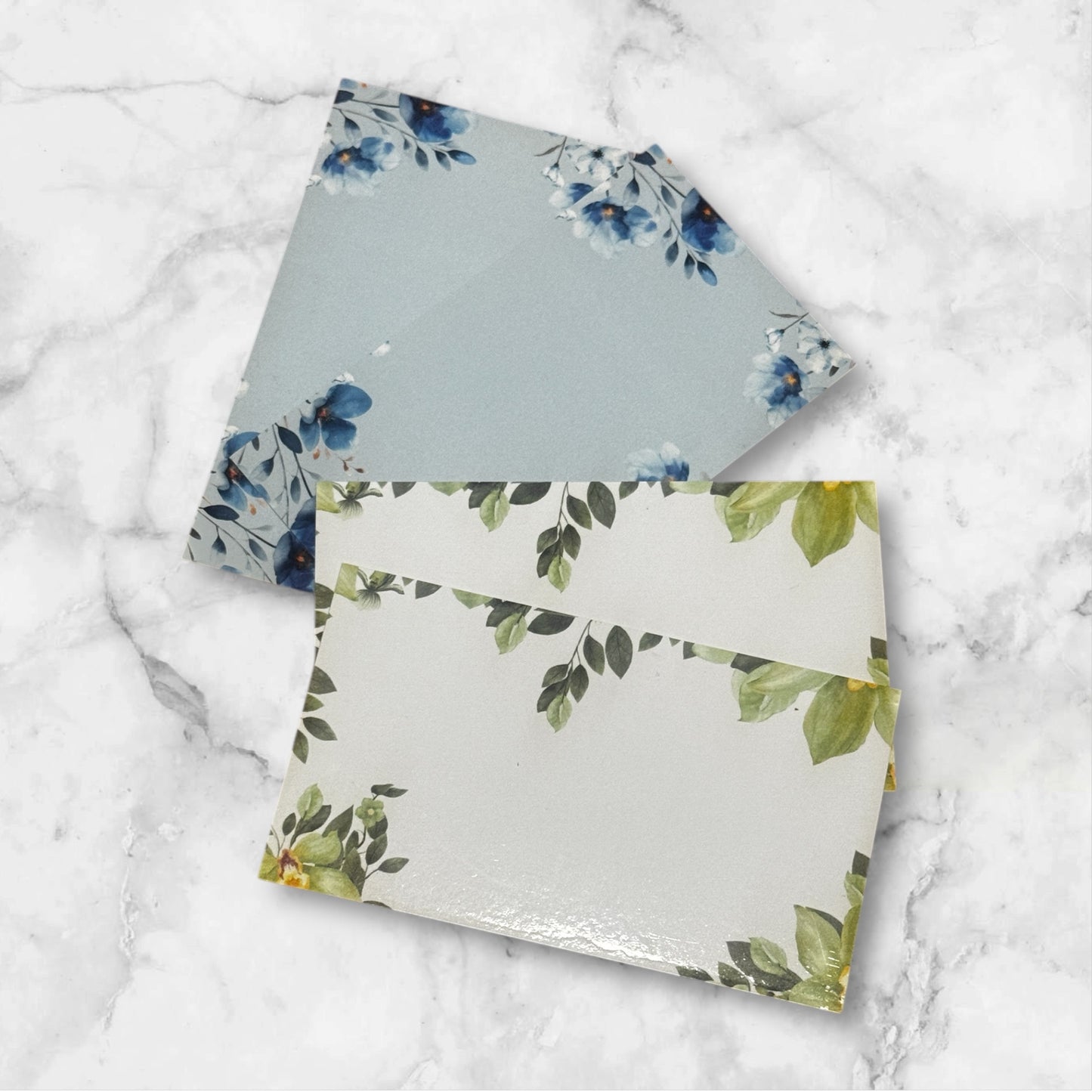 Tarjetas A7 - Sin Personalizar (Bosque Verde / Jardín Azul)